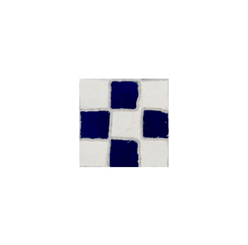 Mosaic House Moroccan tile Bravo Corner B 3-1 Midnight Blue White  zellige, mosaic, zellij, border, glaze 